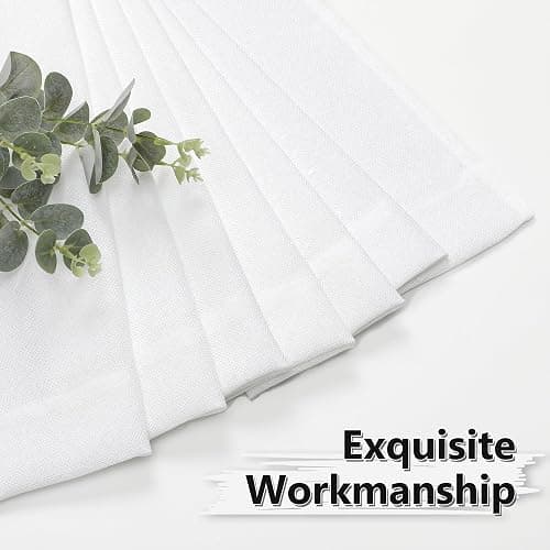 Tollpiz Linen Curtains Living Room Rod Pocket Semi Sheer Curtain Burlap Light Filtering Thick Linen Drapes for Bedroom, 38 x 63 inches Long, White, Set of 2 Panels thumbnail 8