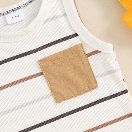 farrubbyine8 Baby Boy Summer Clothes Striped Tank Tops Camisoles and Shorts Newborn Boys Spring Summer Outfit thumbnail 6