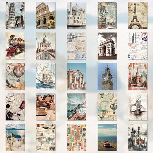 57 Sheets Vintage Travel Scrapbook Sticker Book, 500+ Vintage & Modern Stickers for Scrapbooking, 25 Pcs Ephemera Papers Art Scrapbook Supplies for Adults Teens Women Girls Junk Journal Journaling thumbnail 3
