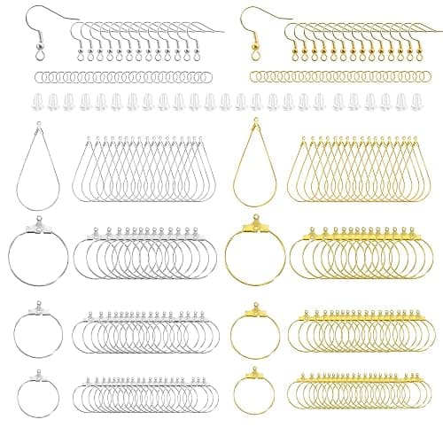 XKCWXY 483Pcs Earring Making Kit with Beading Hoop Earring Finding Component Accessories,Earring Hooks,Jump Rings,Earring Backs for Jewelry Making DIY Craft - Image 1