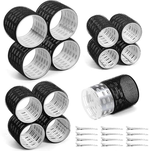 Thermal Rollers for Hair, 24PCS Jumbo Rollers Hair Curlers with Clips, Large Roller with 63mm 48mm 36mm Self Grip Thermal Hair Roller for Long Medium Short Hairs Volume - Image 1