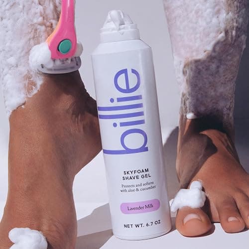 Billie SkyFoam Shave Gel - Lavender Milk Scent - Water-activated Foam - Made With Aloe & Cucumber - For A Close, Smooth Shave - 6.7 fl oz, 3-pack thumbnail 7