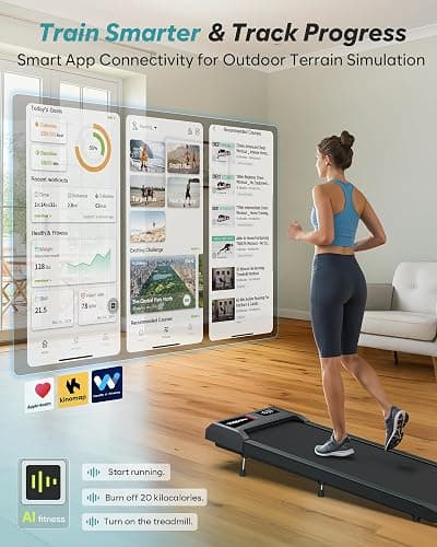 WELLFIT 10% Incline Walking Pads with Handle Bar for Home Office Apartment, Small Under Desk Treadmills with Hiking Climbing Mode for Efficient Fat-Burn, Works for APPs/Mute Remote, 360 LBS Capacity thumbnail 4