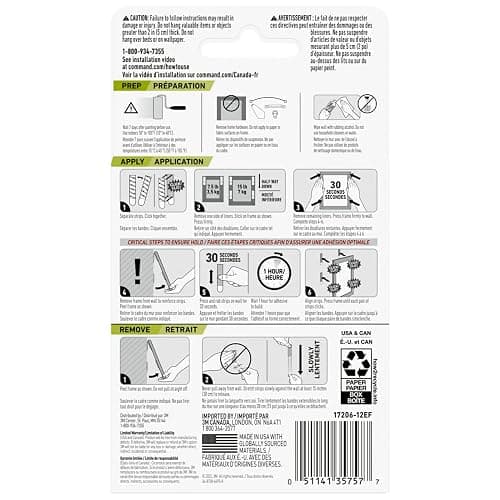 Command Large Picture Hanging Strips - Damage Free Wall Hangers for Back to School Dorm Organization - 14 White Adhesive Pairs (28 Strips) thumbnail 8