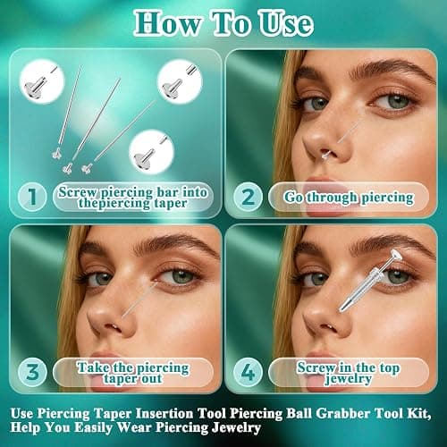 Piercing Ball Grabber Tool, Jewelry Changing & Insertion Kit 16G-20G | Anti-slip grip with stainless steel construction, nickel-free comfort for threaded and threadless jewelry multiple piercings thumbnail 6
