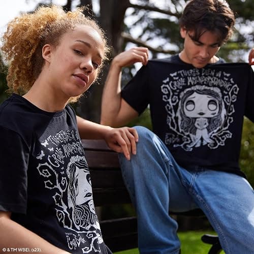 Funko POP! & Tee: Corpse Bride - Emily - Blacklight - Small - (S) - T-Shirt - Clothes with Collectable Vinyl Figure - Gift Idea - Figure and Short Sleeve Top for Adults Unisex Men and Women - Small thumbnail 2