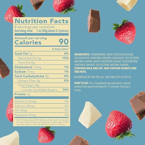 Tru Fru, Frozen Strawberries White And Milk Chocolate, 8 Ounce thumbnail 6