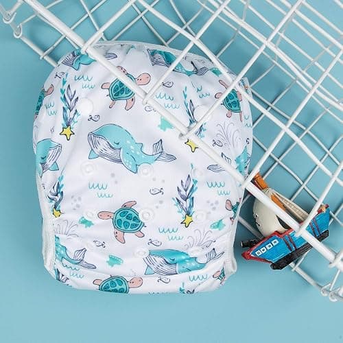 Babygoal Baby & Toddler Boy and Girl Swim Diapers, Reusable Adjustable Washable One Size Fits 6M-3T Gifts and Swimming Lessons 3 Pack 3ZSD07 thumbnail 9