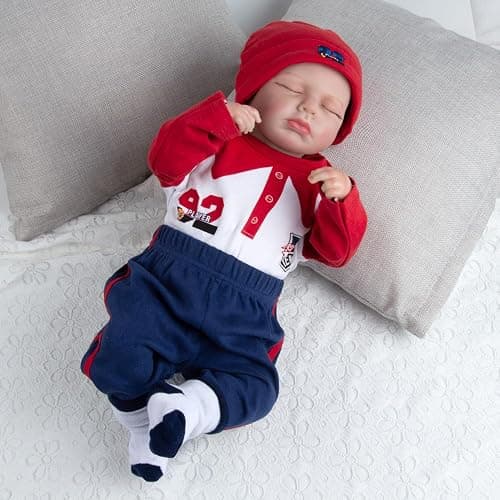 4 Pcs Reborn Baby Doll Clothes Boy Outfits Accessories for 17-22 Inch Reborn Doll Clothes Newborn Baby Clothing Set thumbnail 2