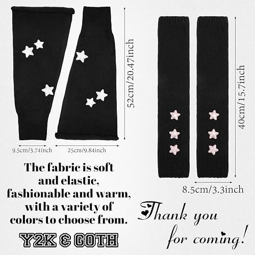 Jspupifip Y2K Leg Warmers for Women, Star Streetwear Leg Cover Retro Stretchy Arm Warmers for Rave Festival thumbnail 4