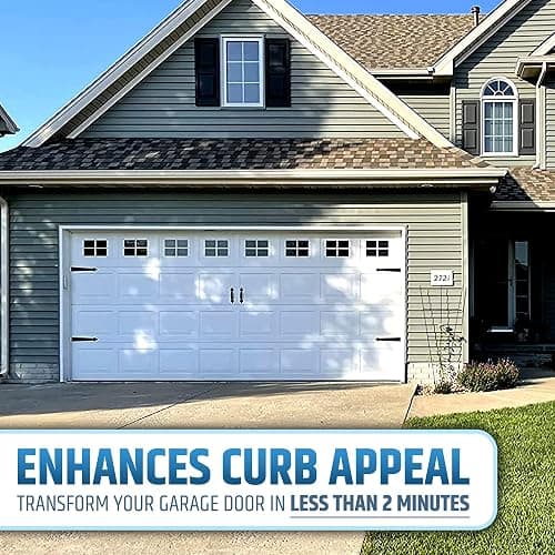 Premium Quality & Strong Magnetic Garage Door Decorative Hardware - Set of 2 Handles + 4 Hinges - Faux Garage Door Accents Kit for Curb Appeal | No Installation Needed | Will Never Fall Off thumbnail 3
