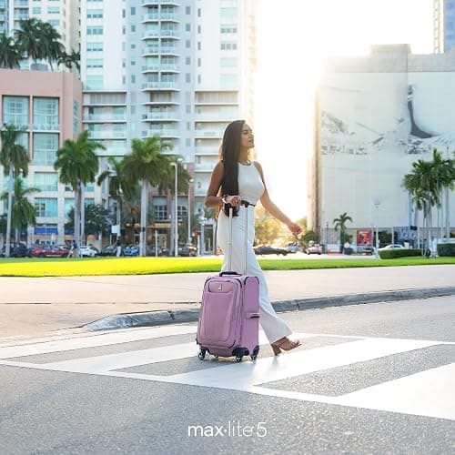 Travelpro Maxlite 5 Softside Expandable Luggage with 4 Spinner Wheels, Lightweight Suitcase, Men and Women, International, Forest Green, Carry-on 21-Inch thumbnail 2