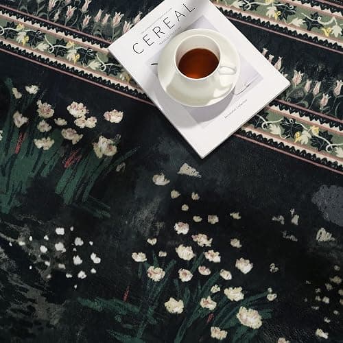 Rugcomf Runner Rug Impressionist-Style Vintage Kitchen Rugs Non Slip Washable Soft Carpet Runner for Kitchen Laundry Bedroom Bathroom, Green thumbnail 7