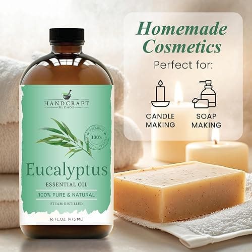 Handcraft Blends Eucalyptus Essential Oil in Glass Bottle – Huge 16 Fl Oz – 100% Pure and Natural – Premium Grade Oil for Diffuser and Aromatherapy, Skin, Massage, Candle and Soap Making Fragrance thumbnail 6