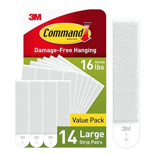 Command Large Picture Hanging Strips - Damage Free Wall Hangers for Back to School Dorm Organization - 14 White Adhesive Pairs (28 Strips) - Image 1
