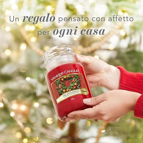 Yankee Candle Candela profumata in giara grande, Red Apple Wreath, Durata Fino a 150 Ore thumbnail 7