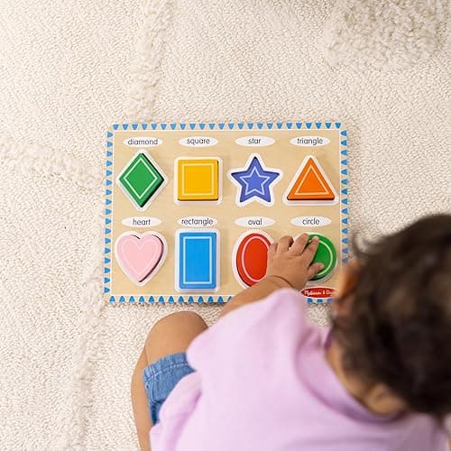 Melissa & Doug Shapes Wooden Chunky Puzzle (8 pcs) - FSC Certified thumbnail 3