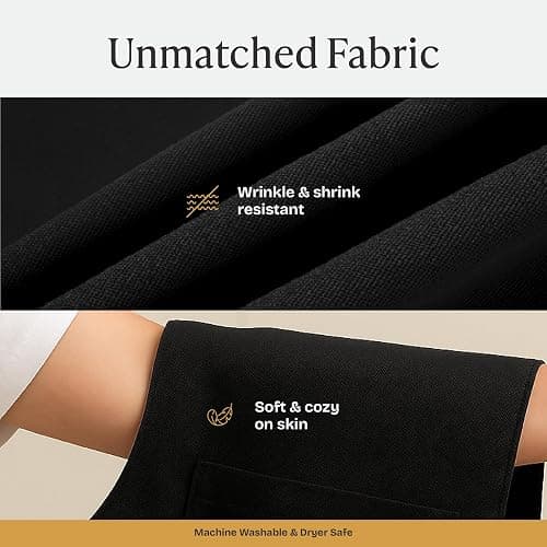 Black Chef Apron with Pockets for Men & Women | 33" x 27", Water-Resistant thumbnail 3
