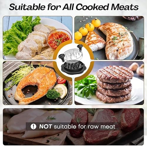 Ukeetap 10'' Pro Chicken Shredder Tool Twist Large for Kitchen, BPA-Free Food-Safe Meat Grinder, Visible Chicken Breast Meat Shredder with Strong Anti-Slip Bottom & Ergonomic Handle, Black thumbnail 7