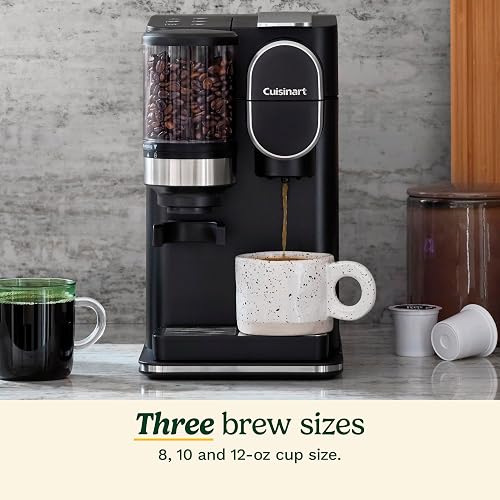 Cuisinart Single-Serve Coffee Maker + Coffee Grinder with 8, 10, and 12 oz. Serving Size, Compatible with Single-Cup Pods, 48-Ounce Removable Reservoir, Stainless Steel, DGB-2SS | 48-Ounce, Removable Reservoir, 120 volts, Stainless Steel thumbnail 2