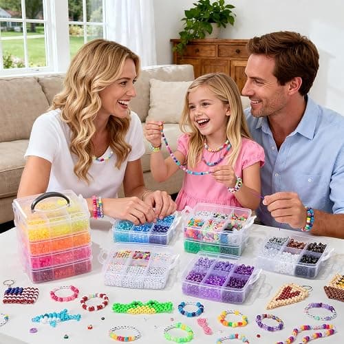 Simetufy 12000Pcs Pony Beads Kit, 48 Colors 6x9mm Kandi Beads Bulk for Friendship Bracelet Making Hair Braiding Kandi Jewelry Key Chains DIY Crafts Valentine's Day Gifts Christmas Gifts (2 Pack) thumbnail 6