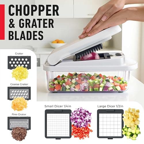 Mueller The Real Original Pro Chopper since 2013 Vegetable Chopper Mandoline Slicer, 8 Blade Food Veggie Chopper Onion Vegetable Cutter with Container, Kitchen Gadgets & Essentials, (10 in 1) thumbnail 6
