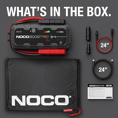NOCO Boost GB150: 3000A UltraSafe Jump Starter – 12V Lithium Battery Booster Pack, Portable Jump Box, Power Bank & Jumper Cables - for 9.0L Gas and 7.0L Diesel Engines thumbnail 6