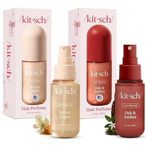 Kitsch Hair Perfume for Women- Warm Sugar and Oak & Amber | Clean, Deodorizing & Patented Odor-Eliminating Technology Hair Spray & Body Mist- Freshen Hair, Pillows | Ideal Gifts for Women - 50mL, 2pcs - Image 1
