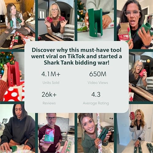 Little ELF Wrapping Paper Cutter (2-Pack) | As seen on Shark Tank | Made in USA | Green | Holiday Gift Wrap Paper Roll Holder and Cutter thumbnail 8