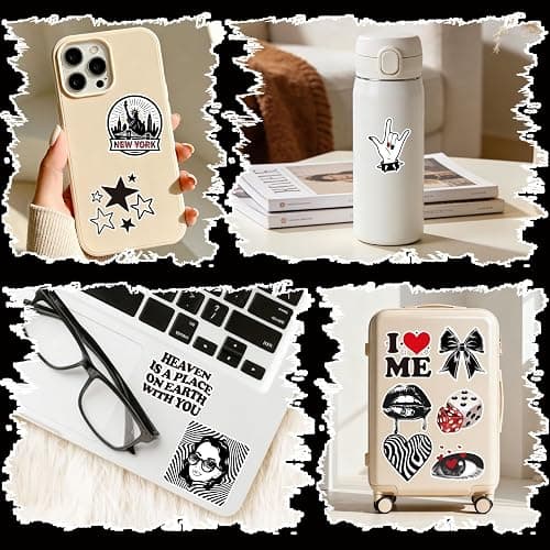 Eclazul Downtown Girl Y2K Stickers - 100 Pcs Retro Gift for Women Adults | Aesthetic Cool Trendy Waterproof Vinyl Decals Stuff Bulk for Water Bottle Book Scrapbook Phone Case Skateboard Keyboard thumbnail 3