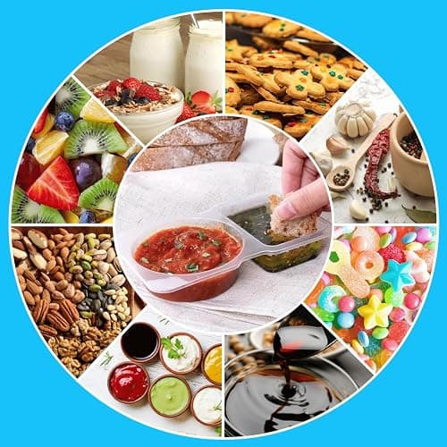 Pure Future 20-Pack Reusable Snack Containers with Lids, 2-Compartment Snackle Box Container for Meal Prep, Portion Control Snack Pack for Office, Travel & Gym, Microwave Safe (40 Pcs) thumbnail 9