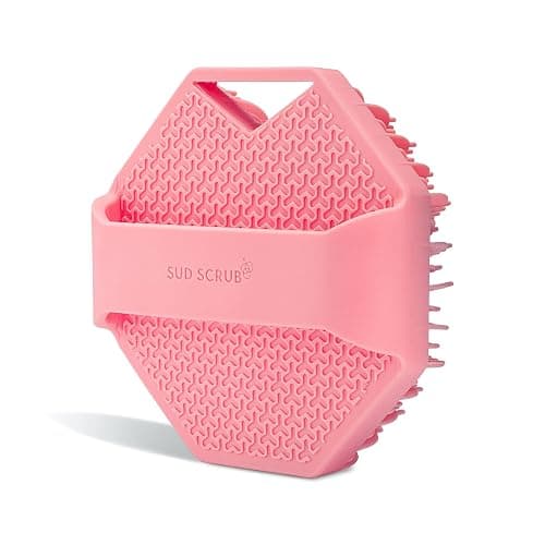 Sud Scrub® Antimicrobial Silicone Body Scrubber, Exfoliating Body Scrubber for Sensitive Skin, Eco Friendly Shower Scrubber for Body, Silicone Body Brush for Showering, Pink thumbnail 7