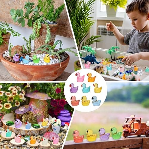 TENTHPEO 120 Pcs Mini Ducks, Colorful Mini Resin Ducks Tiny Duck Glow in the Dark Little Duck for Fairy Garden, Luminous Aquarium Decor, Tiny Homes, DIY Craft Kit thumbnail 6