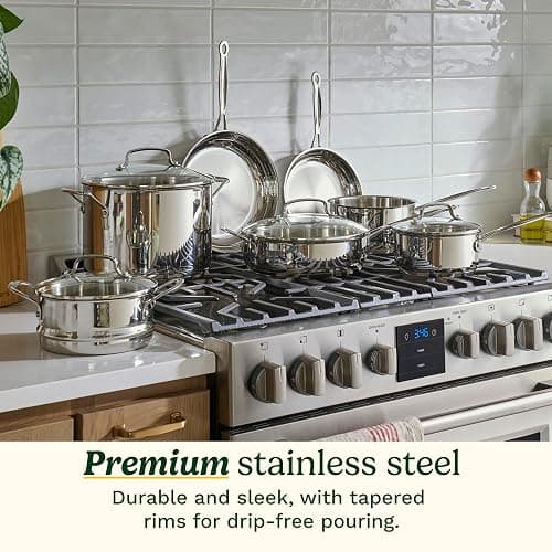Cuisinart Chef’s Classic 11-Piece Stainless Steel Pots and Pans Set, Cookware Set Compatible with Induction, Electric, Gas Cooktops, Aluminum Core for Even Heat, Cool Grip Handles, Dishwasher Safe thumbnail 3