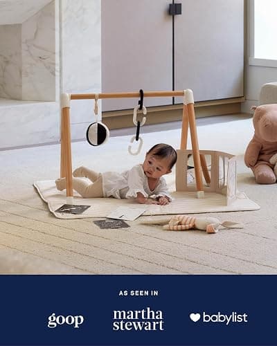 Lalo Baby Gym & Playmat for Babies and Toddlers - Eco-Friendly Oatmeal Playmat - Baby Gym & Accessories is Easy to Assemble & Clean - Go from Tummy Time to Story Time - Oatmeal thumbnail 6