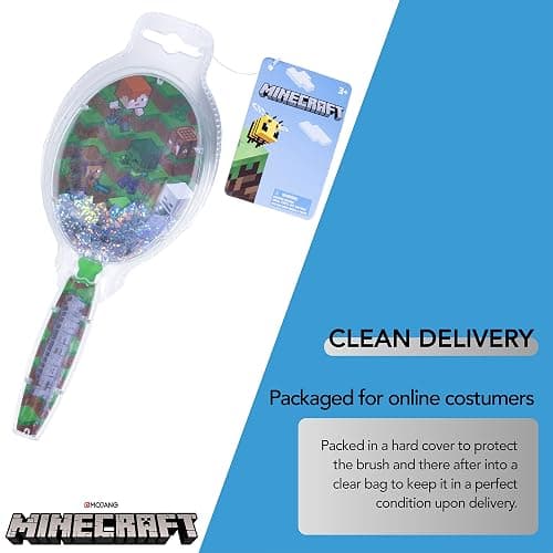 Minecraft Hair Brush with Magical Sparkling Cubes - Confetti, Green - Boys Hair Brush Ages 3+ thumbnail 4