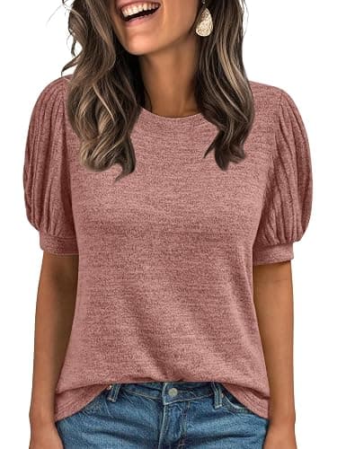 AUTOMET Womens Summer Short Sleeve Sweater Dressy Business Casual Blouses 2026 - Image 1