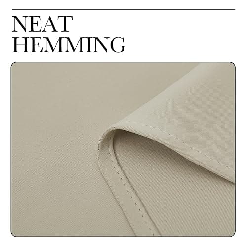 NICETOWN Cream Thermal Insulated Curtains for Bedroom 42" x 63" 2 Panels | Grommet Room Darkening Draperies Panels for Window Treatments, Light Blocking Noise Reducing Living Room Home Decor thumbnail 6