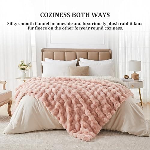 Faux Fur Throw Blanket for Couch, 1000 GSM Cozy Fuzzy Fluffy Soft Plush Thick Bubble Sherpa Blanket for Sofa Bedroom Living Room, Mothers Day Birthday Gifts for Women Home Decor thumbnail 7