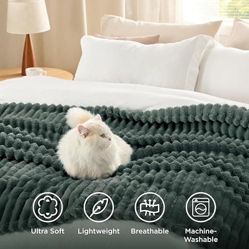 Bedsure GentleSoft Mallard Green Fleece Blanket for Couch - Cozy Soft Blankets for Women, Cute Small Throws for Girls, 60x80 Inches thumbnail 6
