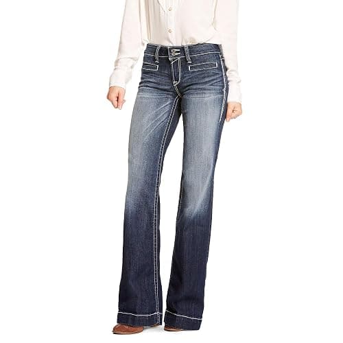 ARIAT Women's Trouser Mid Rise Stretch Entwined Wide Leg Jean - Image 1