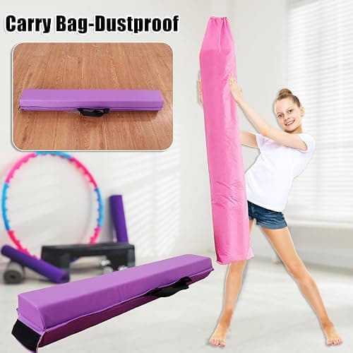 MARFULA 6 FT / 8 FT / 9 FT / 10 FT Folding Gymnastic Balance Beam for Kids with Carry Bag for Home and Club Use thumbnail 6