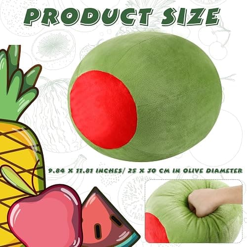 Beeveer Decorative Cute Olive Plush Pillow Kawaii Fruit Stuff Hugging Plushies Gift Soft Novelty Pillow Cushion Seat Decor for Home Room thumbnail 2