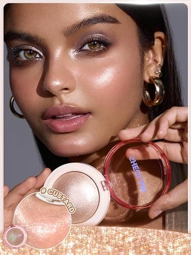 SHEGLAM Glowchi Bouncy Highlighter Mochi-like Formula Highlighter Long-lasting Shimmer Makeup-Custard thumbnail 5