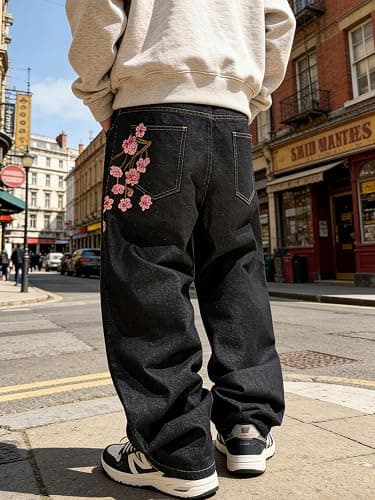 Mrmall Jeans for Men Baggy Jean Loose Fit Denim Trousers Skater Jeans Y2k Clothing thumbnail 5