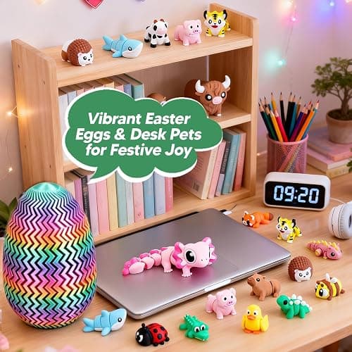 ROIISNM 51PCS Mini 3D Printed Animals, Articulated Fidget Toys for Kids | Pink Axolotl Surprise, Jumbo Twist-Lock Storage Egg, Sensory Play, Party Favors, Classroom Rewards, Desk Pets thumbnail 7