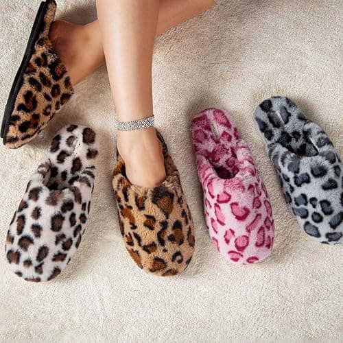 Snug Leaves Women's Fuzzy Scuff Slippers Soft Comfy Memory Foam Non-slip Indoor House Shoes thumbnail 3