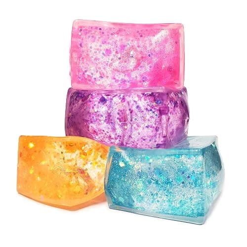 4pcs Glitter Ice Cubes - Colorful Sensory Fidget Toys for Adults & Kids, Fun Squeeze Ball for Stress Relief, Holiday and Birthday Gifts, Perfect Party Toy Gift, Easter Basket Gift thumbnail 5