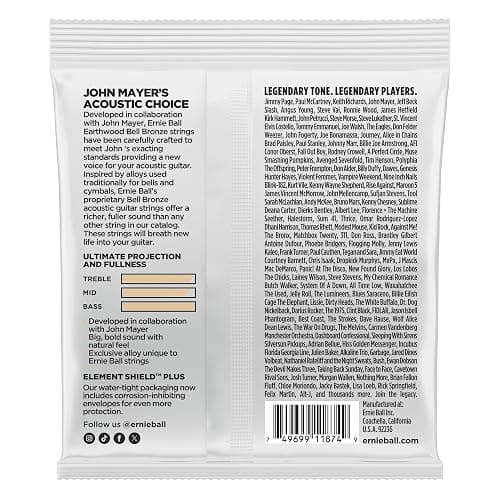 Ernie Ball Extra Light Earthwood Bell Bronze Acoustic Guitar Strings 10-50 thumbnail 2