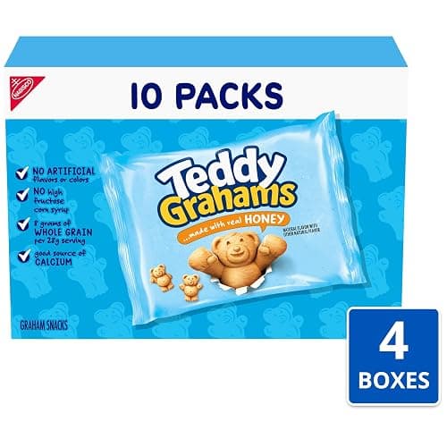 TEDDY GRAHAMS Honey Graham Snacks, 40 Kids Snack Packs (4 Boxes) thumbnail 4